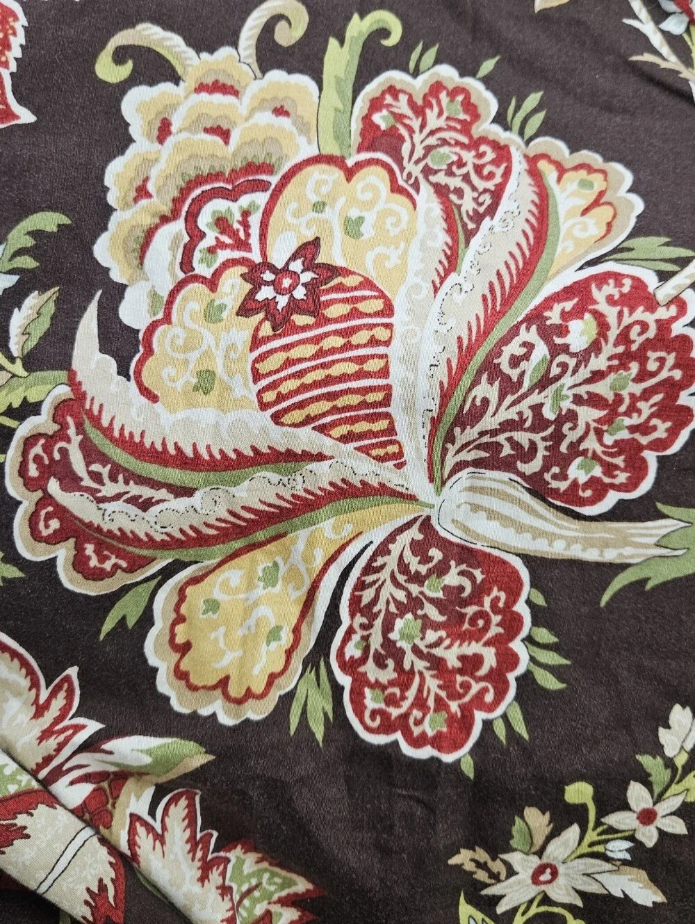 Cote Couture MULHOUSE Rose Tree STD Pillow Shams Brown Floral Rope Trim Autumn 2